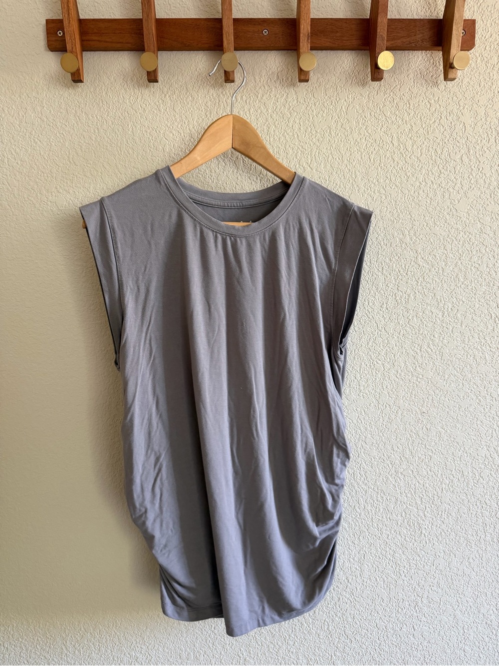 Sleeveless Gray Maternity Tank Top - Women's Casual Layering Tee